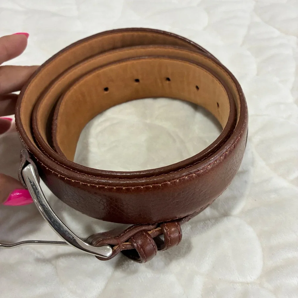 Handcrafted in‎ America Genuine Leather Brown Belt Career Casual Mens Size 38/35